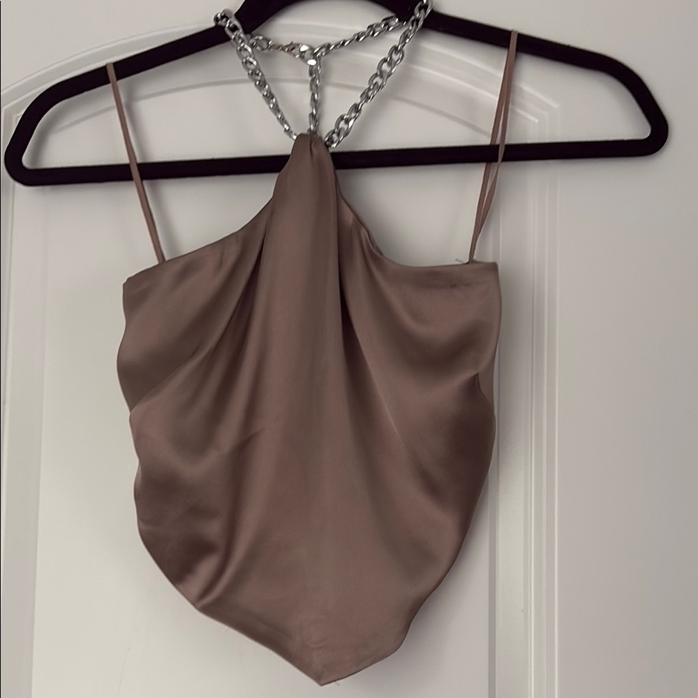 Garage silk backless top
